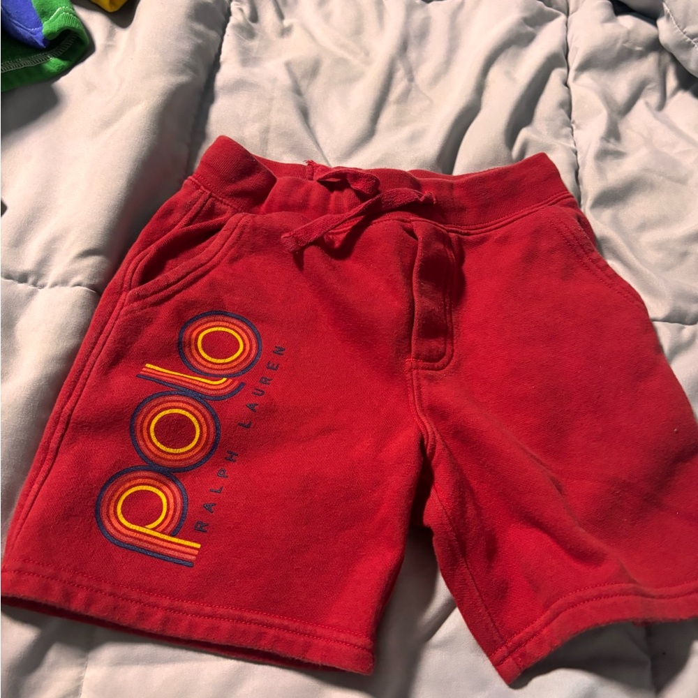 Boys Red Polo Shorts